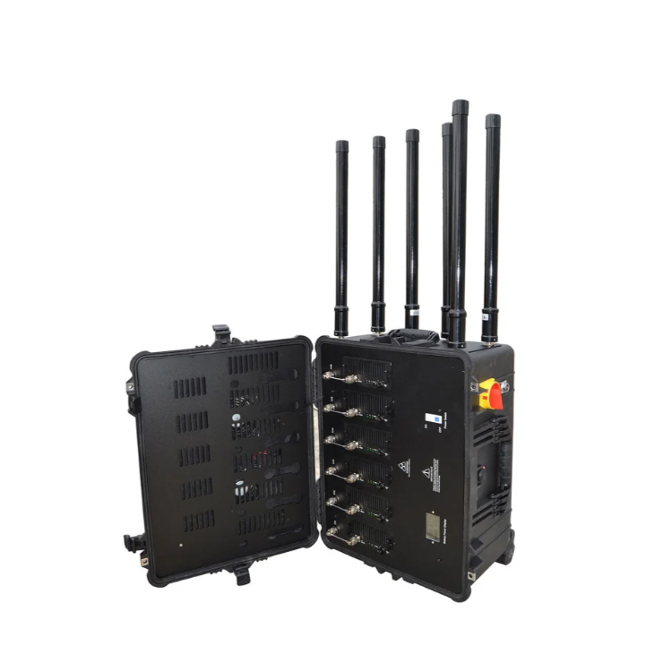 J-M06 Anti Drohnen Störsender mit 6 Antennen für 433MHz. 900MHz. GPSL1. GPSL2-L5. 2.4GHz. 5.2GHz. 5.8GHz