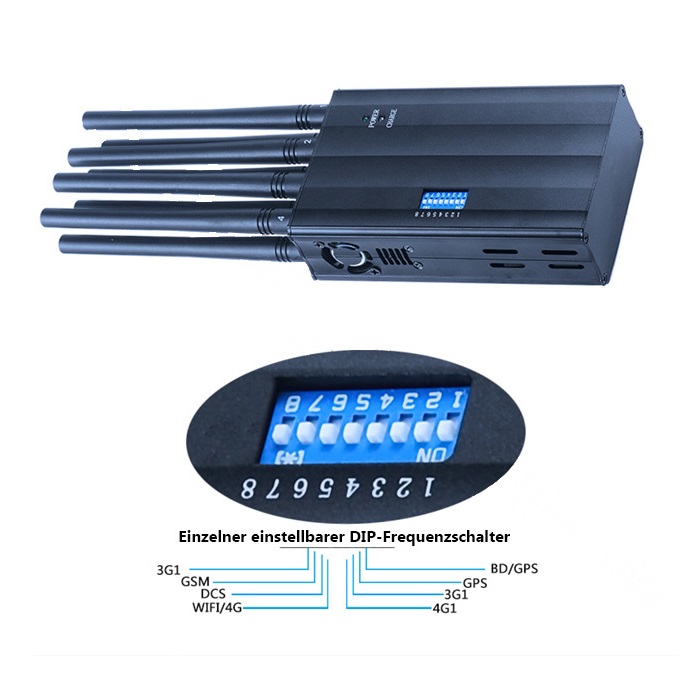 4G Mobiler Jammer mit DIP-Schalter