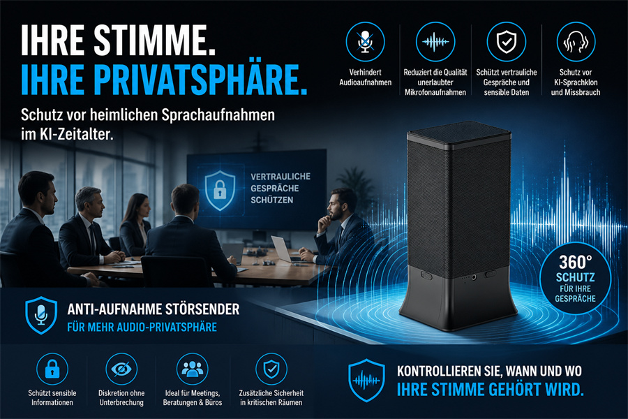Anti-Aufnahme Störsender für mehr Audio-Privatsphäre