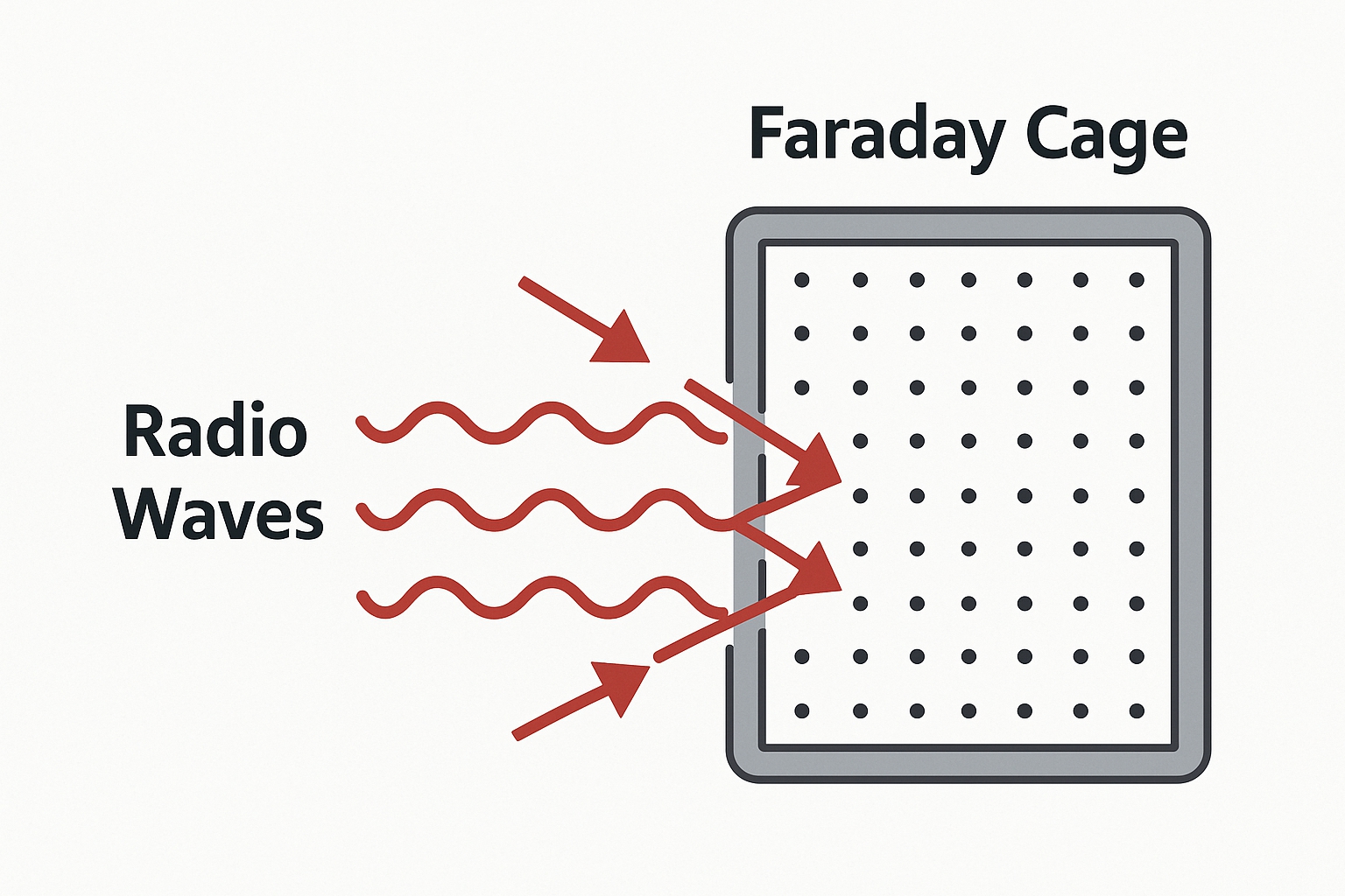 Faradayscher Käfig schirmt Funksignale ab