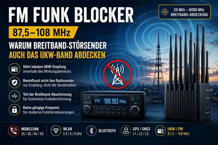 FM Breitband-Störsender auch das UKW-Radio blockieren