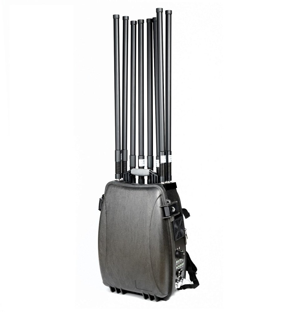 Backpack anti-drone signal blocker with aluminum alloy housing