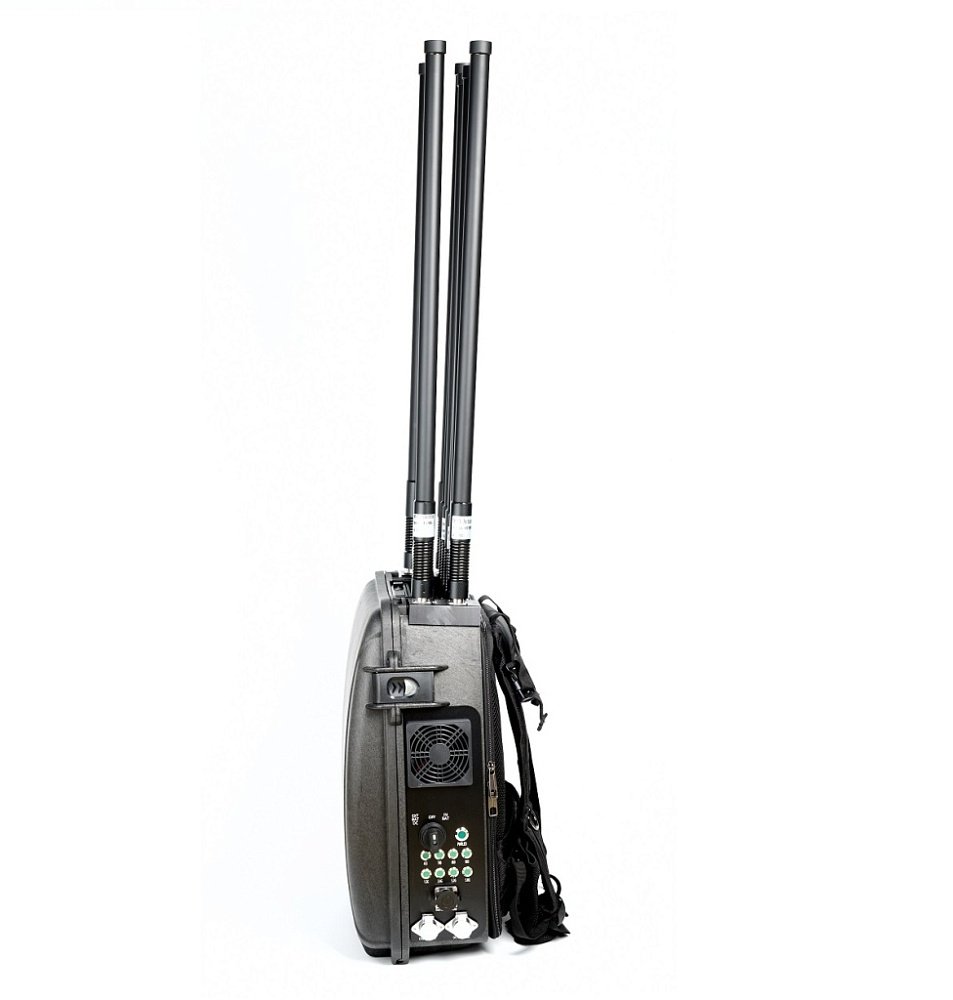 Long-range 400W FPV drone jammer with cooling fans