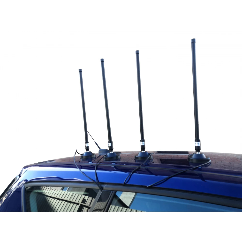 200W UAV frequency jammer featuring four external magnetic base antennas