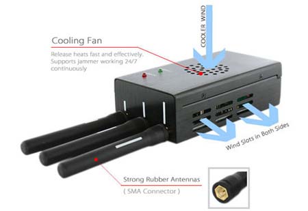 GPS jammer for car with cooling fan system