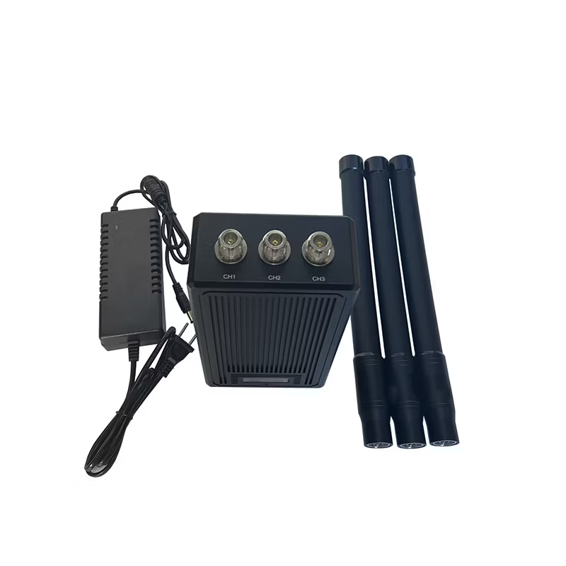 Long range RF jammer with built-in 29.4V 5000mAh battery and AC100V-240V power adapter support