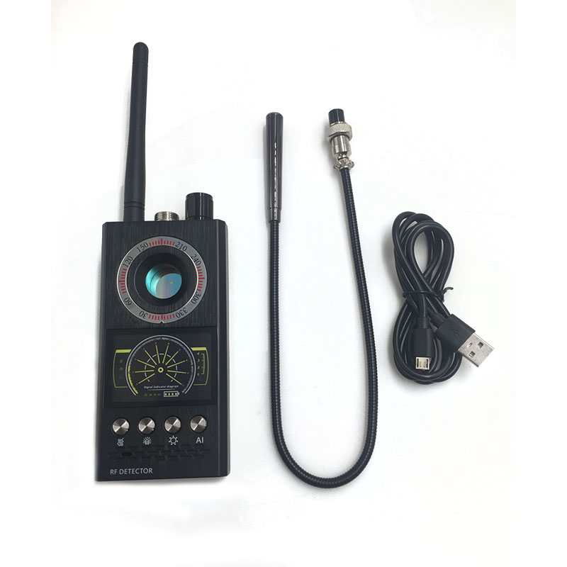 RF signal scanner for detecting hidden cameras, GPS trackers, GSM and WiFi signals