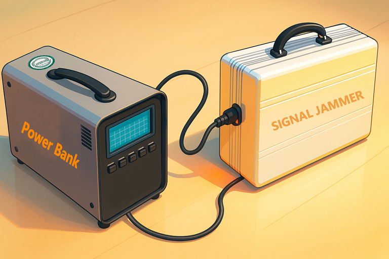 portable jammers with external power station support