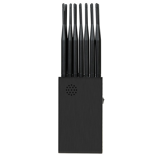Portable 14W wireless signal jammer owered by DC 12V and AC 100-240V input