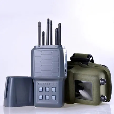 Handheld mobile phone signal jammer with military green housing