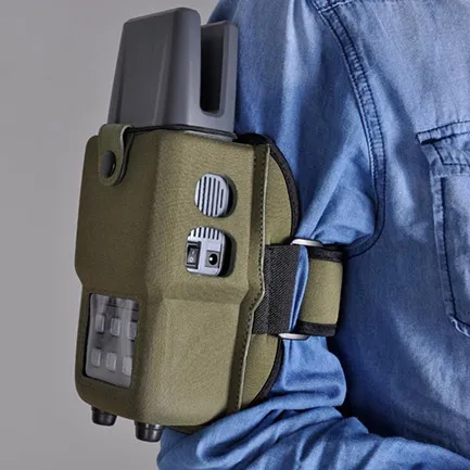 Wearable 4G signal blocker with arm strap for mobile operation