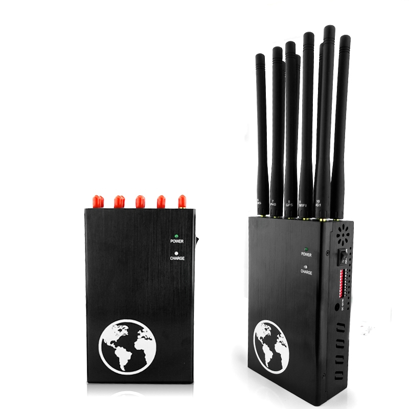 Portable 5G signal jammer with 10 antennas and aluminum alloy housing