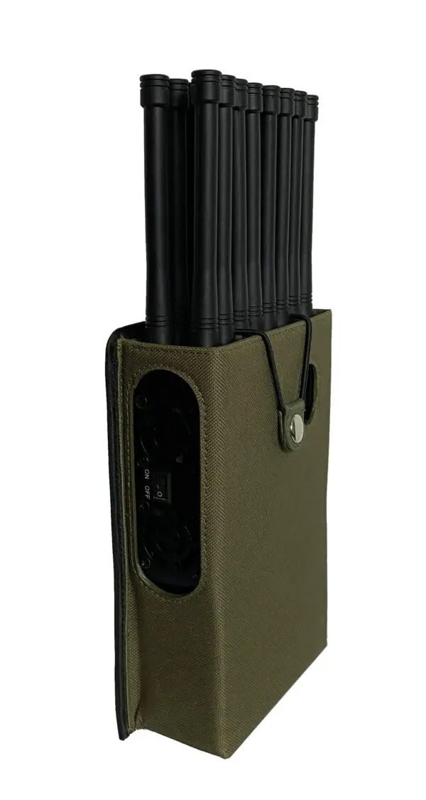 Multi-frequency phone signal jammer with a holster