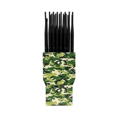 Handheld 5G phone jammer with military green camouflage housing