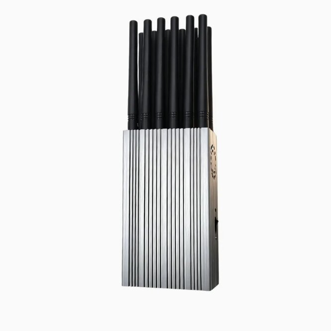 Handheld mobile phone jammer with aluminum alloy cooling shell