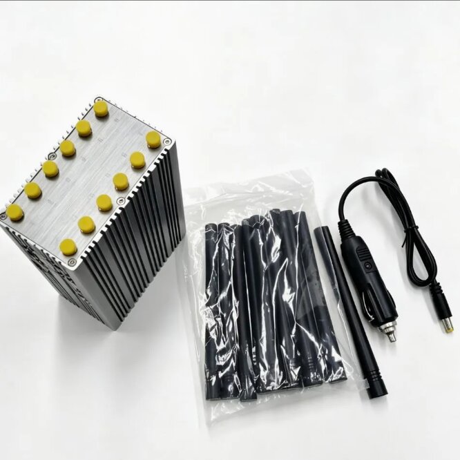 Cell phone scrambler device with 12000mAh battery and AC DC power supply options