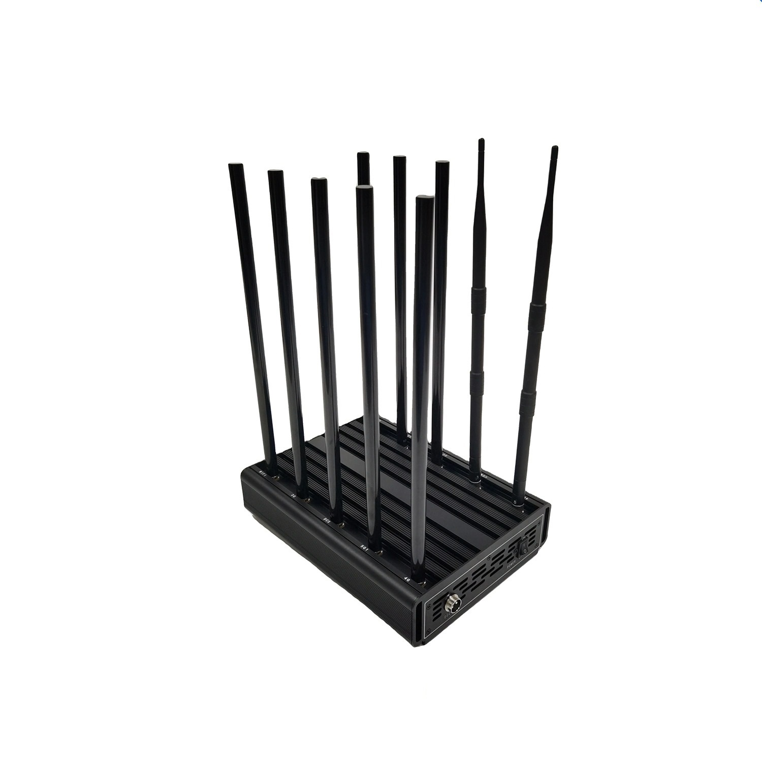 High power wireless signal jammers with LED frequency indicators