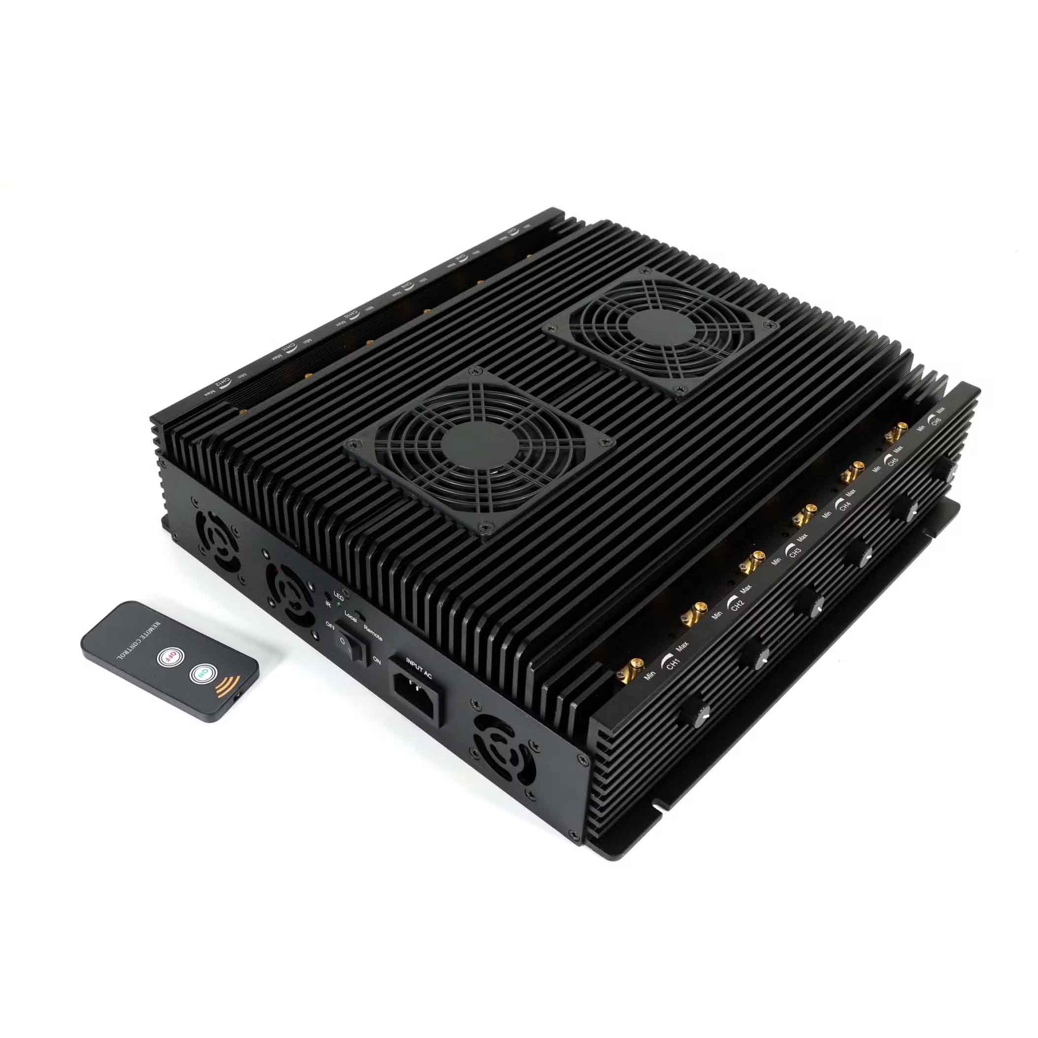 Multi-band WiFi blocking device with aluminum cooling housing