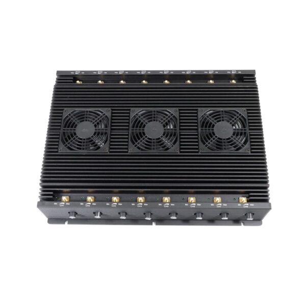 5G LTE jammer aluminum alloy cooling system with side fans and heat sink