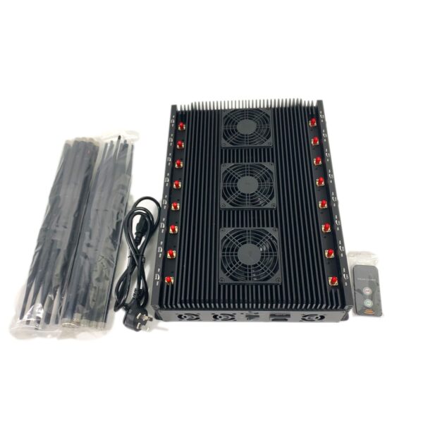 110W 16 antenna stationary WiFi blocker with GPS LoRa and RC signals support