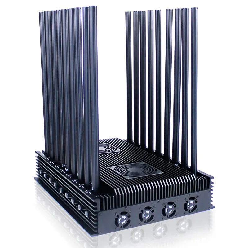 Wireless network blocker with temperature controlled fans