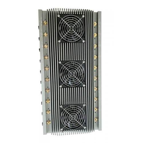 Stationary network blocker with LED status lights for each antenna channel