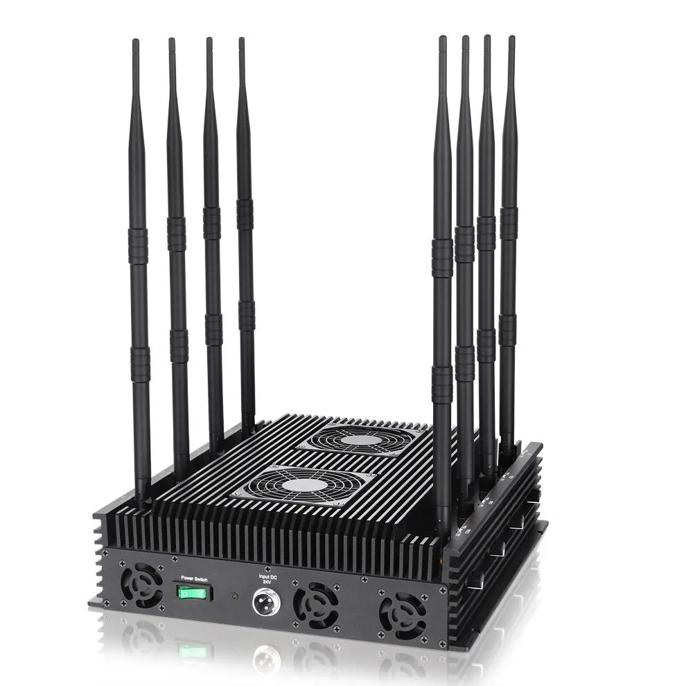 Multi-band WiFi blocking device with aluminum cooling housing