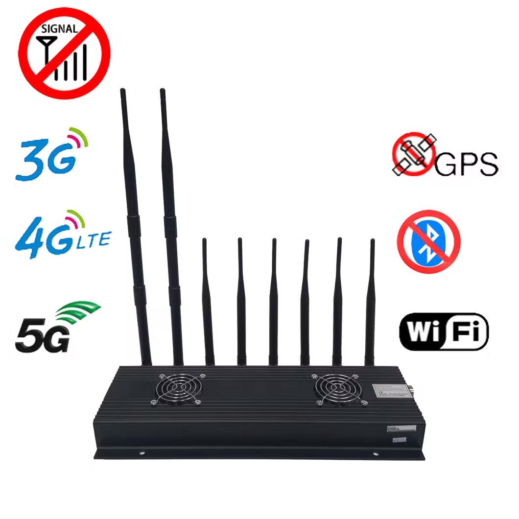 Stationary mobile phone blocker with 40 meter coverage range