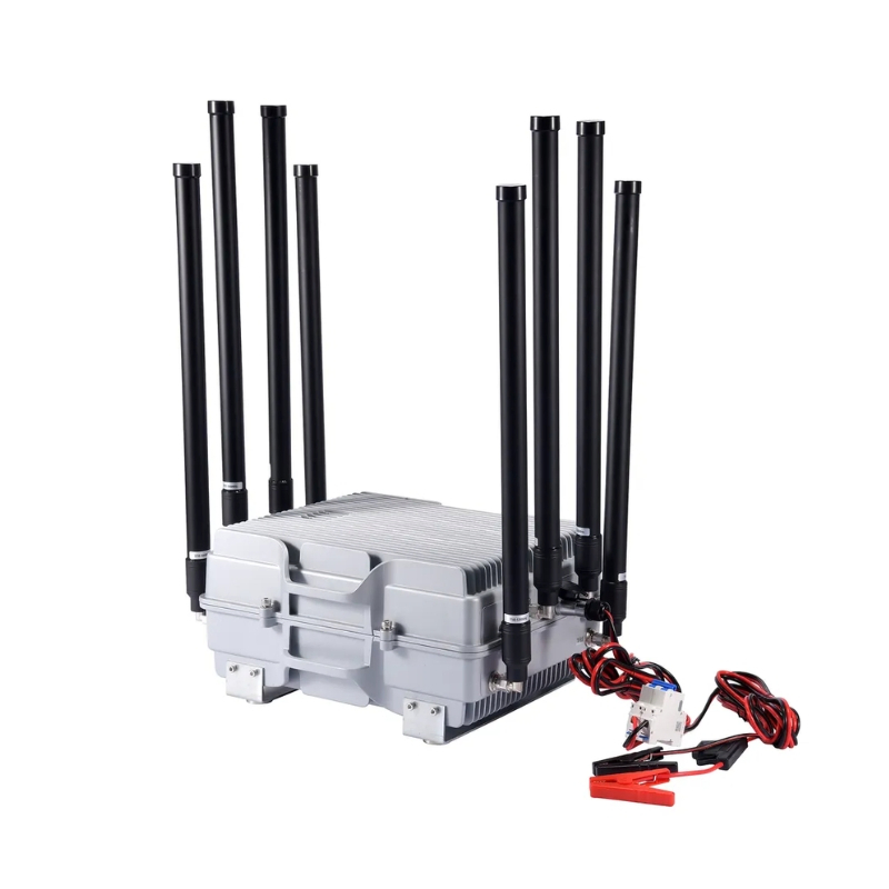 FPV drone signal blocker with cooling fan and tubular heatsink