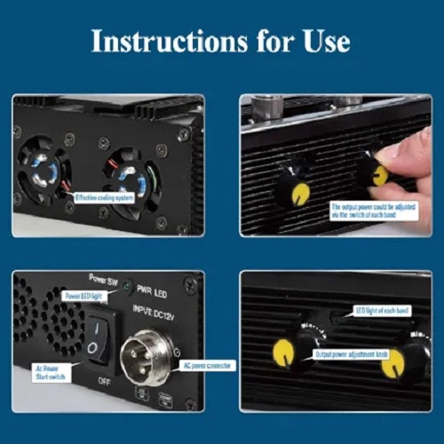 Black aluminum desktop network blocker with cooling fins and ventilation holes