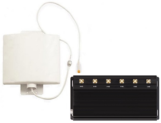 Wireless signal jammer with dual cooling fans and protective covers