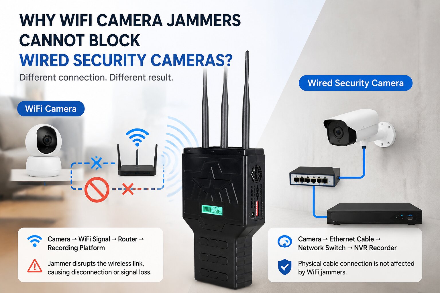 Can a WiFi Jamming Device Affect Wired Security Cameras