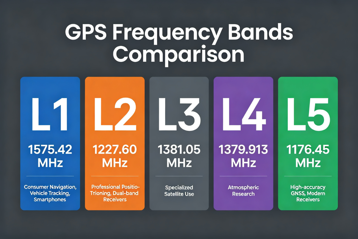 Multi band GPS jammer frequency coverage diagram