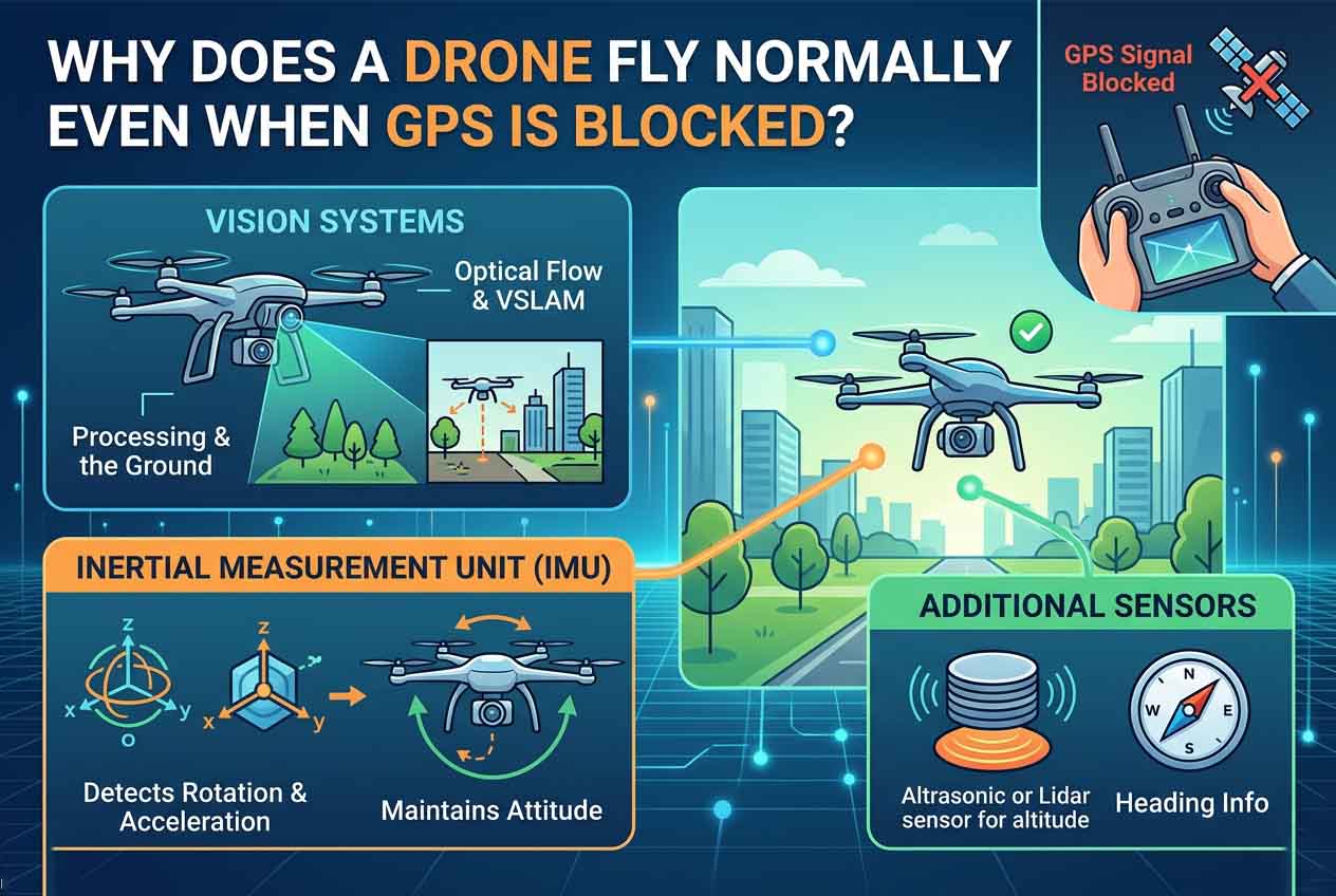 Why Can a Quadcopter Still Fly When GPS Signals Are Blocked