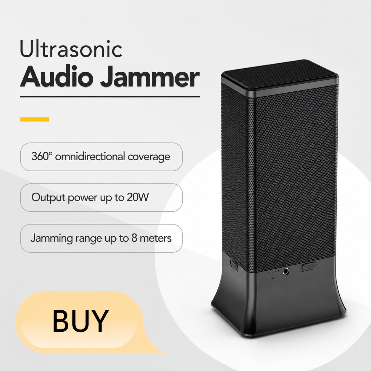 Ultrasonic Audio Jammer with 66 Emitters